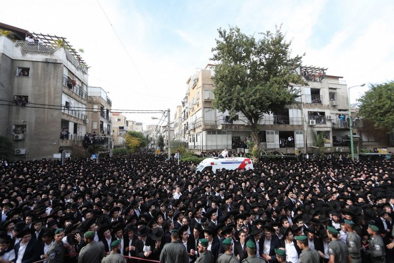 the funeral of Rabbi Aharon Yehudah Leib Steinman
