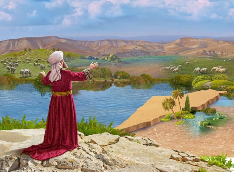 ציור של משה רבנו על גבול ארץ ישראל